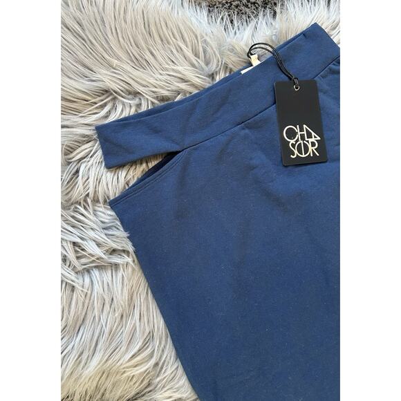 Women's High Low Navy Skirt With Hip Cutout By Chaser Size Small - Picture 3 of 4